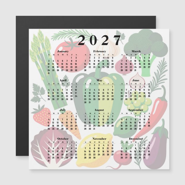 Calendrier 2027 Légumes (Devant / Derrière)