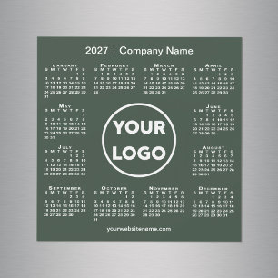 Calendrier 2027 Logo de la société Magnet vert for