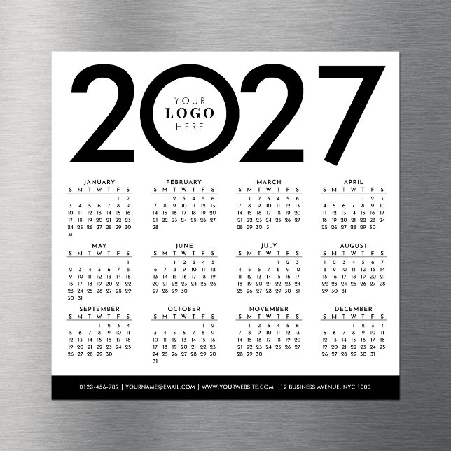 Calendrier 2027 Logo d'entreprise Minimaliste Mode (Créateur téléchargé)