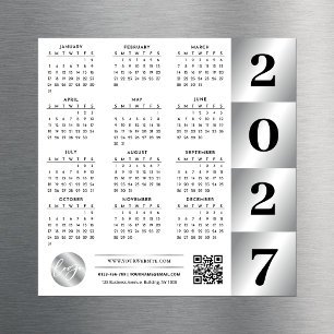 Calendrier 2027 Logo Entreprise Code QR Chrome Arg
