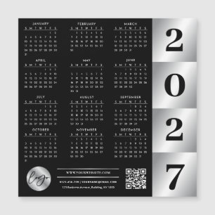 Calendrier 2027 Logo Entreprise Code QR Noir & Arg
