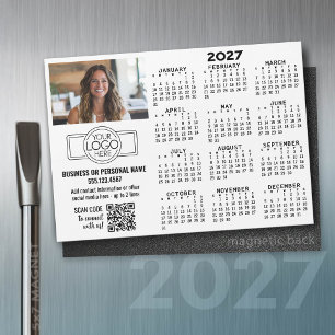 Calendrier 2027 Magnet -- logo, Code QR, Photo