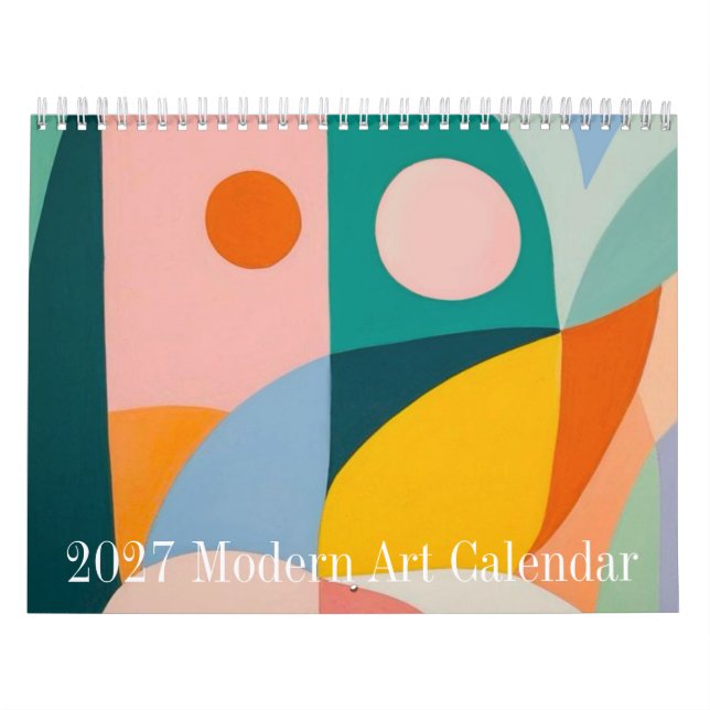 Calendrier 2027 Modern Art Minimalist Wall Calendar 12-Month  (Protection)