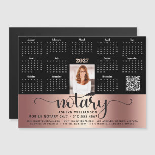 Calendrier 2027 Notaire Cuivre Noir Code QR Magnet