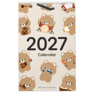 Calendrier 2027 Ours Musicien
