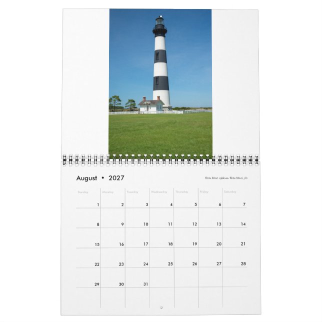 Calendrier 2027 : Phares de Caroline du Nord Med (Aug 2027)