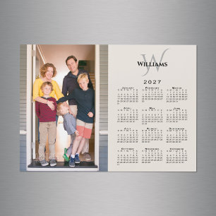 Calendrier 2027 Photo personnalisée Monogramme Aim