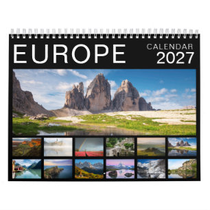 Calendrier 2027 photographie de paysage Europe noir