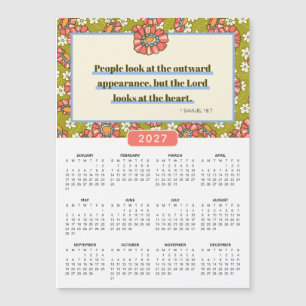 Calendrier 2027 Rétro Floral 1 Samuel 16:7