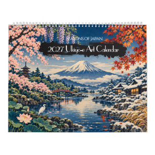 Calendrier 2027 Saisons du Japon Art Ukiyo-e   12 Vues Scéniq