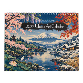 Calendrier 2027 Saisons du Japon Art Ukiyo-e | 12 Vues Scéniq