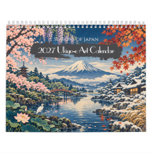 Calendrier 2027 Saisons du Japon Art Ukiyo-e   12 Vues Scéniq
