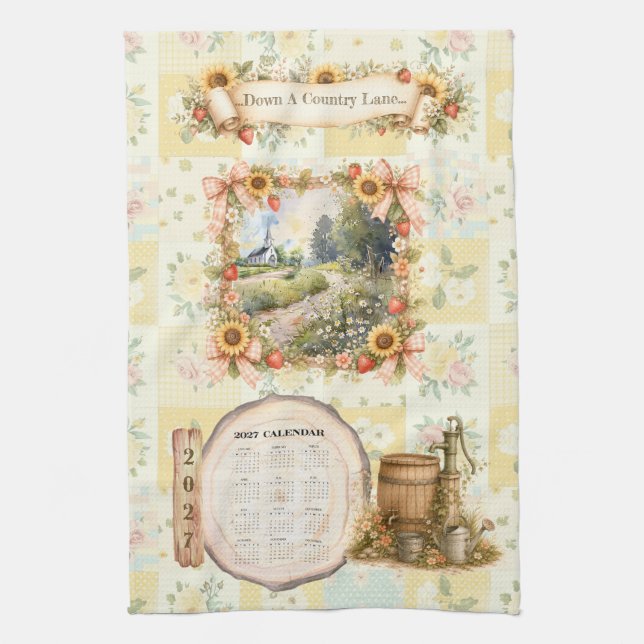 Calendrier 2027 Serviette Descendre une route de c (Vertical)