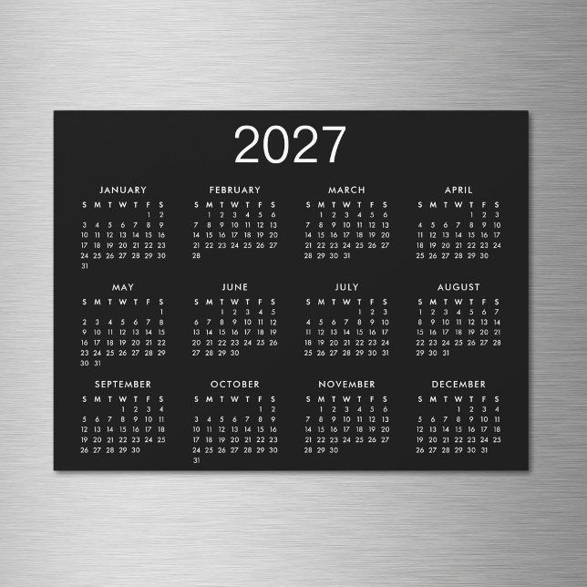 Calendrier 2027 Simple Noir Et Blanc (Créateur téléchargé)