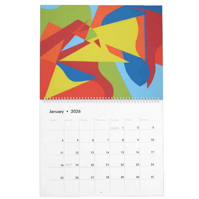 Calendrier 2027 Whimsical Color: Abstract Designs All Year (Jan 2026)