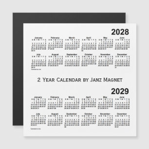 Calendrier 2028-2029 Blanc 2 an par Janz Magnet
