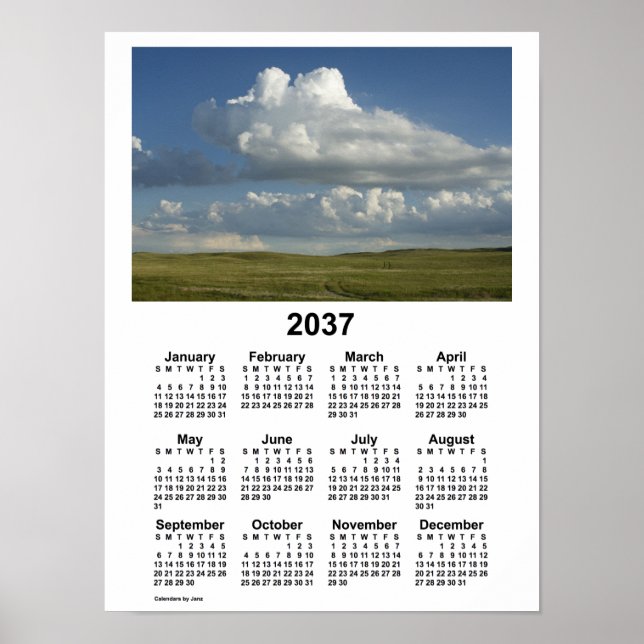 Calendrier 2037 Nebraska Sandhills par Janz Poster (Devant)