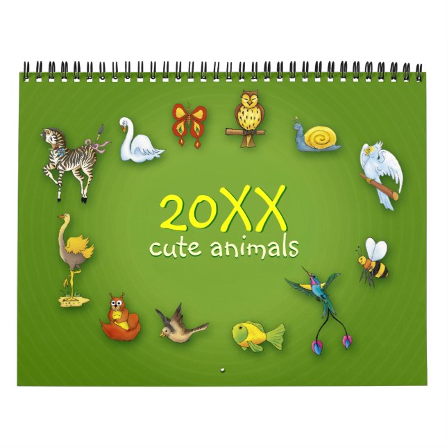 Calendrier 20XX | Animaux caricaturaux mignons (Protection)