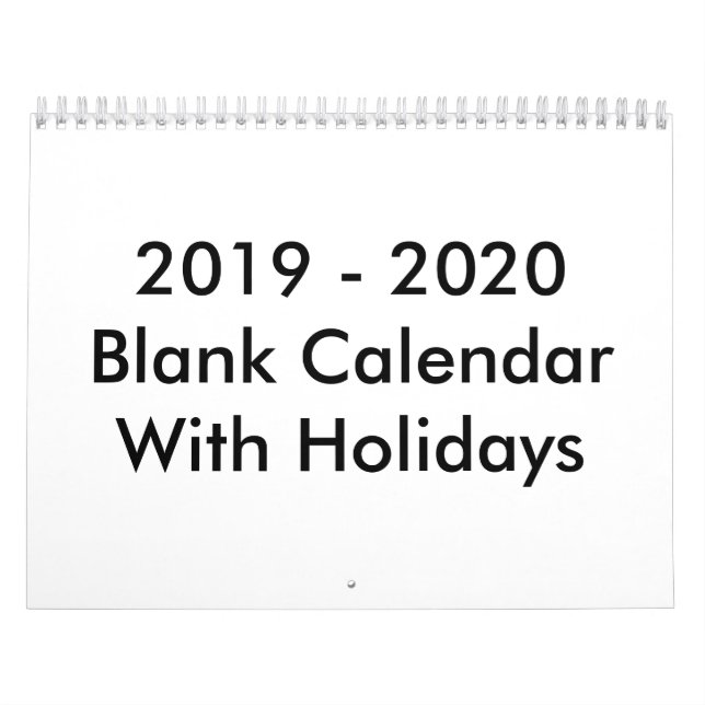 Calendrier 24 Mois Blanc 2019 - 2020 Avec Vacances (Protection)