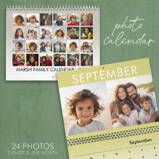 Calendrier 24 Photo - 2 Par Mois Famille Moderne