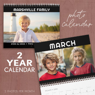 Calendrier 2 ANS - 2 Photos par Mois - Famille Moderne