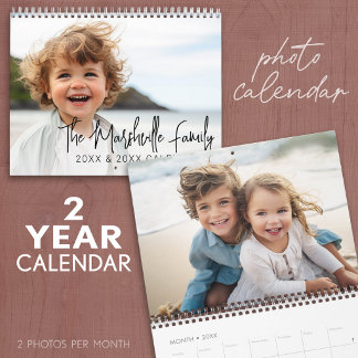Calendrier 2 ANS - Simple Photo personnalisé Moderne