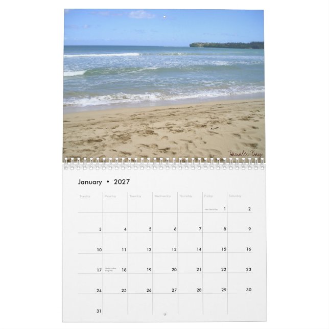 Calendrier 365 jours au paradis (Jan 2027)