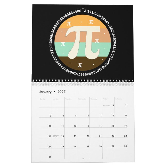 Calendrier 3.14 Conception de la Journée nationale Pi - Idée  (Jan 2027)