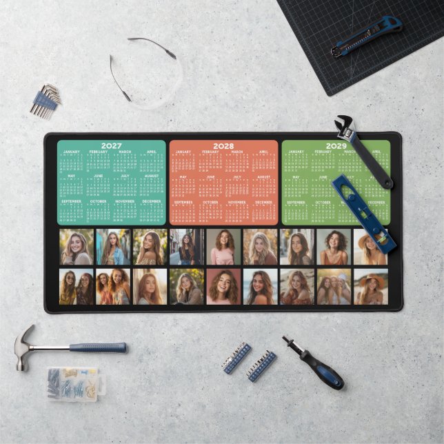 Calendrier 3 ans avec 18 photos - noir (Poste de travail)