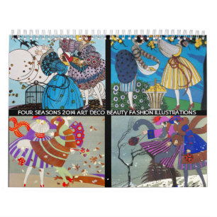 CALENDRIER 4 SAISONS 2014 ARTDECO BEAUTY MODE ILLUSTRATION