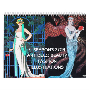 CALENDRIER 4 SAISONS 2014 ARTDECO BEAUTY MODE ILLUSTRATION
