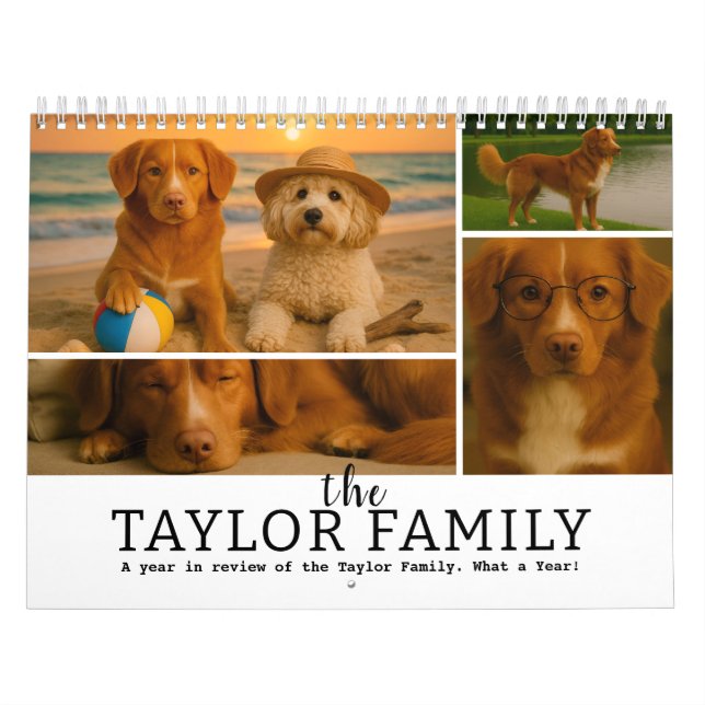 Calendrier 56 Photo Collage Month By Month Personalized (Protection)