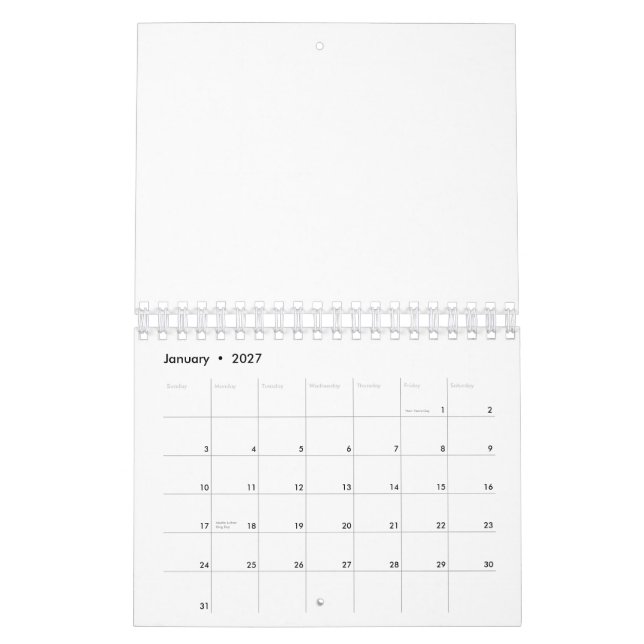 Calendrier | 5,5" x 7" Deux pages Petit Blanc (Jan 2027)