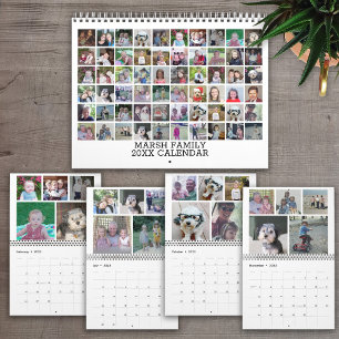 Calendrier 60 Photo Custom Modern Family Collage - 2024