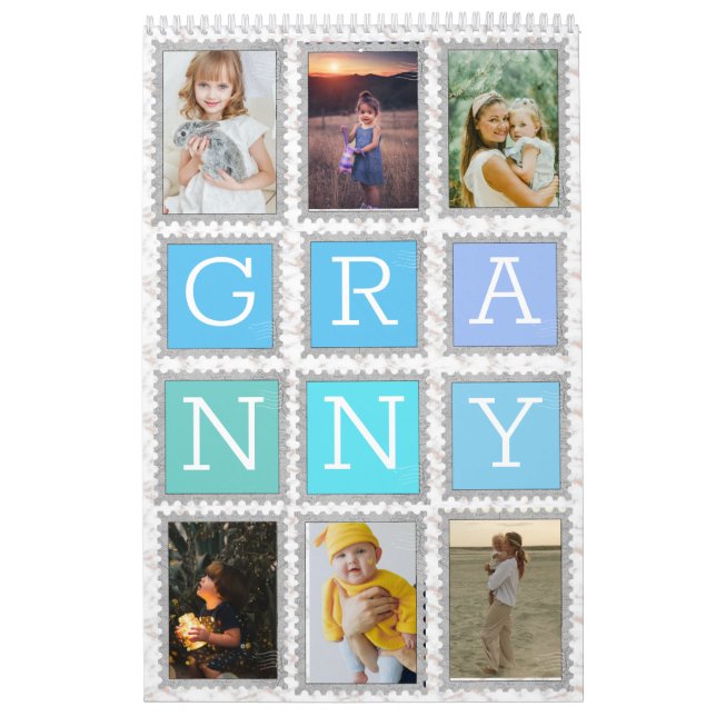 Calendrier 6 Six Photo Collage Cute Bébé Famille Amour Granny (Protection)