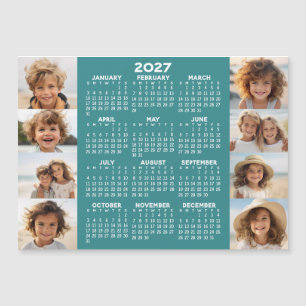 Calendrier - 8 Photos Aimant Bleu Blanc De Base