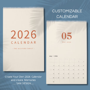 Calendrier à design minimaliste et tons neutres do
