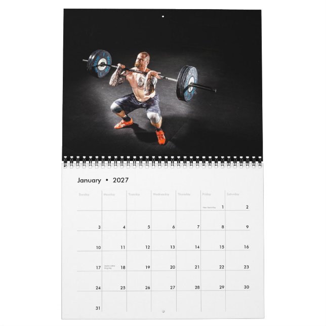 Calendrier À la salle de gym Personal Trainer (Jan 2027)