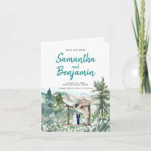 Calendrier à l'aquarelle pour mariage, carte de sa