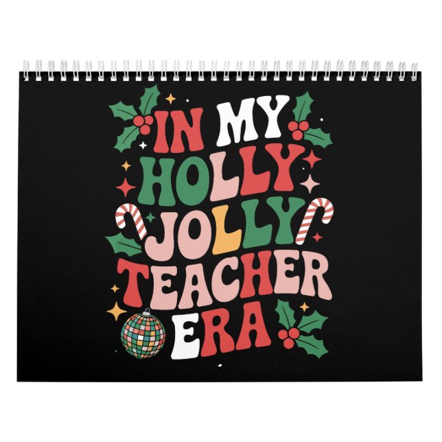 Calendrier À mon ère de professeur de Noël holly joyeux Prof  (Protection)