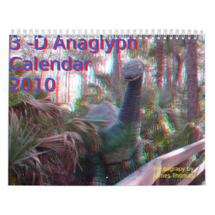 calendrier à trois dimensions de photo d'anaglyph