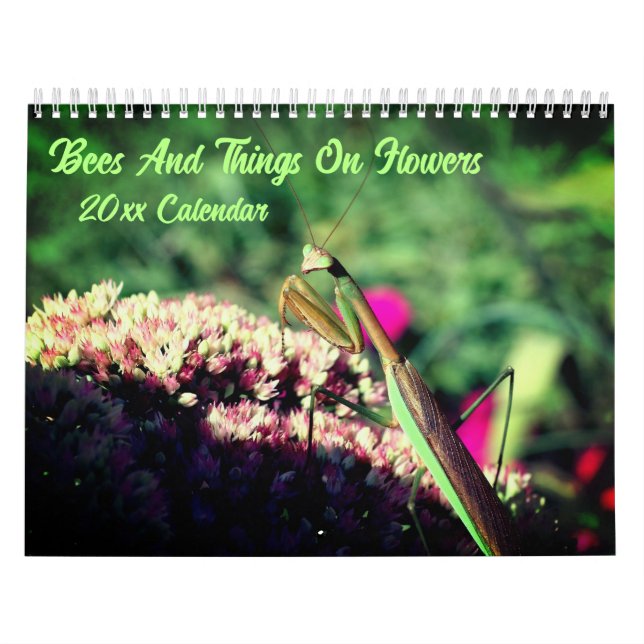 Calendrier Abeilles et insectes sur les fleurs de la nature  (Protection)