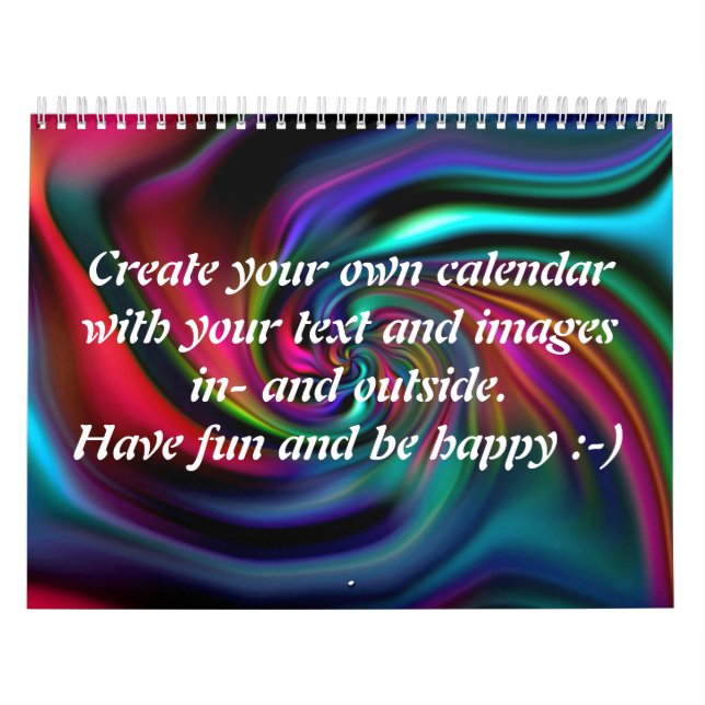 Calendrier Abstrait Arrière - plan Spirales doux I + votre te (Protection)