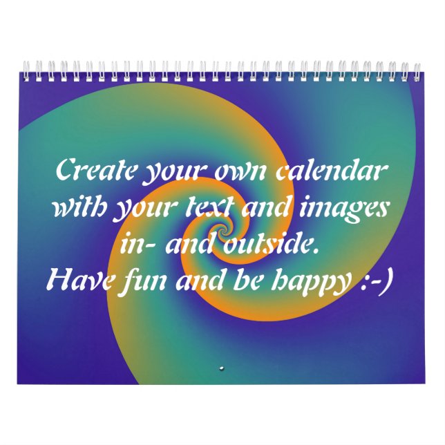 Calendrier Abstrait Arrière - plan Spirales soft V + votre te (Protection)