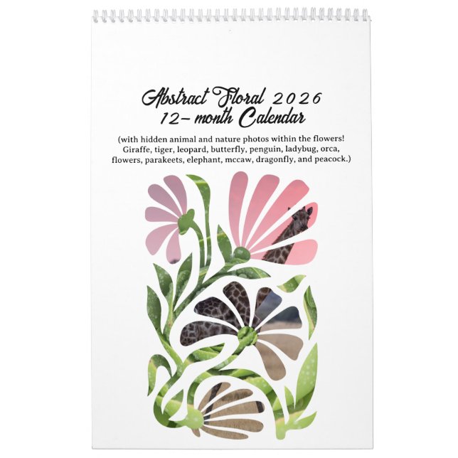 Calendrier Abstrait Boho Botanique Nature 2026 12 mois (Protection)