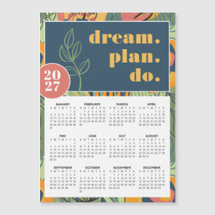 Calendrier Abstrait Floral Gras 2027 Dream Plan Do