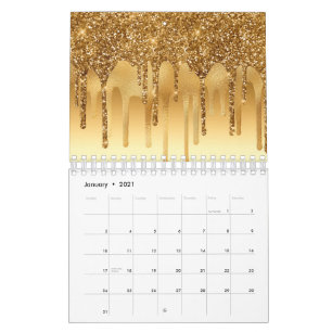 Calendrier Accents de Parties scintillant de peinture dorée
