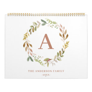 Calendrier Accueil est notre heureux endroit aquarelle feuill