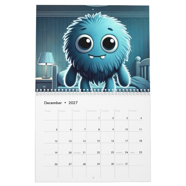 Calendrier Adorable Blue Fluffy (Dec 2027)
