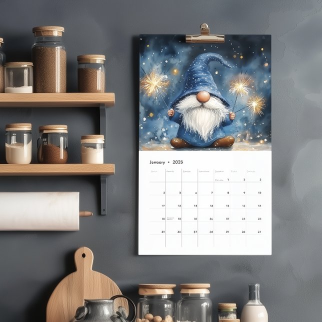 Calendrier Adorables Gnomes 2027 sur une seule page (Créateur téléchargé)